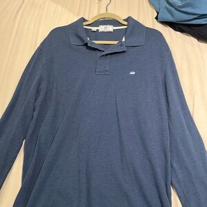 Southern tide skipjack long sleeve polo xl blue